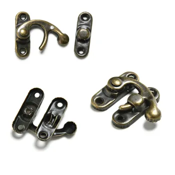 

10pcs/lot Antique Metal Lock Mini Decorative Hasps Hook For Gift Wooden Jewelry Box Padlock With Screws Hardware Home Decor
