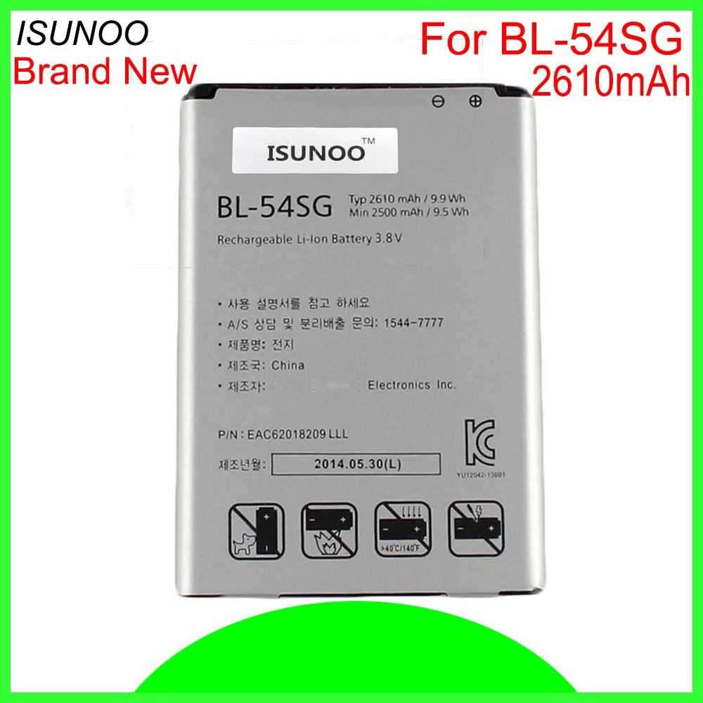 Isunoo 5 Pz/Lotto 2610 Mah Bl-54Sh/Bl-54Sg Batteria Per Lg Optimus Lte Iii 3 F7 F260 F260S F260K F260L L90 Li-Batteria Ai Polimeri Di