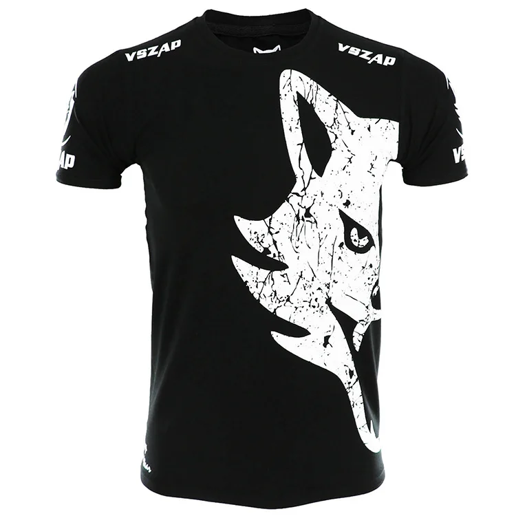VSZAP бокс ММА футболка темно Трикотажные изделия с волком тренажерный зал Футболка боевые искусства Фитнес Обучение Муай Тай для мужчин - Цвет: Model 4