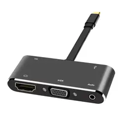 5 в 1 Тип-C к HDMI 4 K Apapter аудио кабель VGA USB3.0 PD переходник для Macbook аксессуары