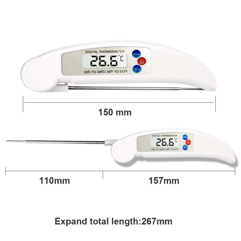 Цифровой складной Кухонный Термометр для барбекю, мяса, воды, молока, приготовления пищи, духовки, зонд, термометр, кухонные инструменты, электронные масляные инструменты