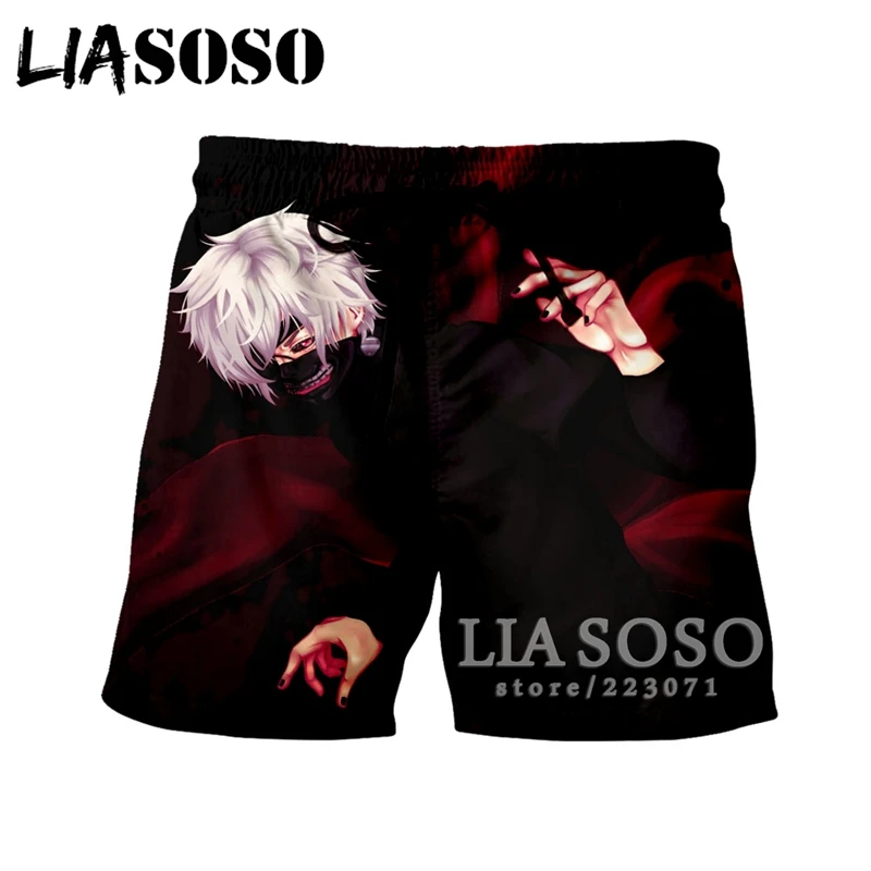 LIASOSO/Новые летние модные мужские и женские шорты с 3D принтом, аниме, шорты с японским гулаком, пляжные шорты для фитнеса, унисекс, повседневные ShortsA067-16 в стиле Харадзюку
