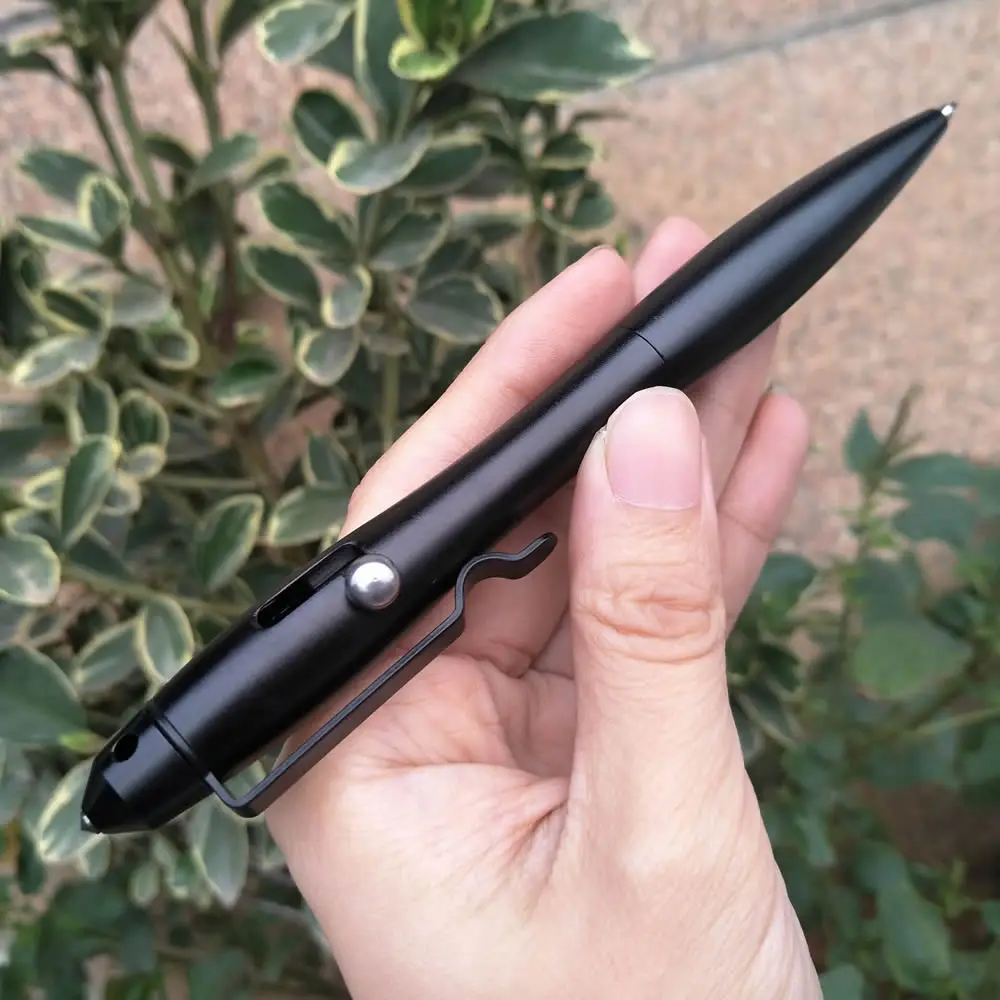Высококачественная портативная тактическая ручка, принадлежности для самообороны, аварийный стеклянный выключатель, болт из алюминиевого сплава, переключатель, подарочная коробка - Цвет: Черный