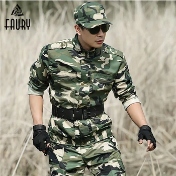 

Men Military Uniform Tactical Camouflage Suits Army Sets Uniforme Militar CS Training Working Clothes Combat Jacket +Cargo Pant