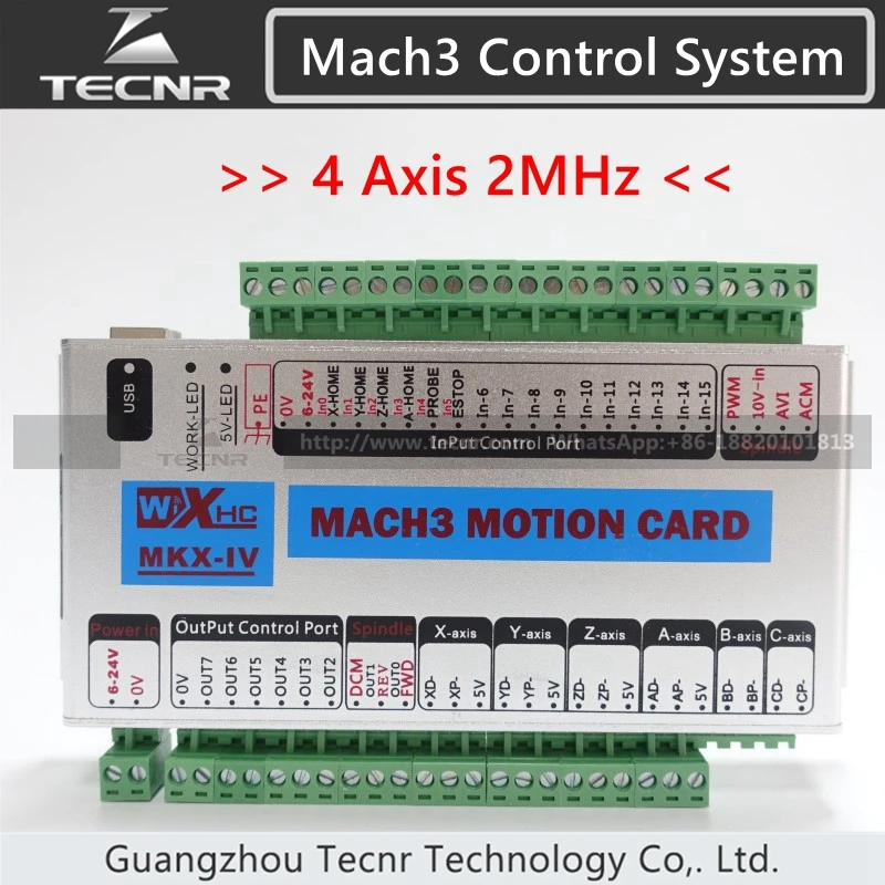 

XHC MK4 Mach3 breakout board 4 axis USB motion control card 2MHz support windows 7,10