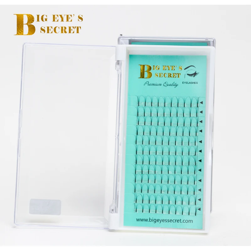 Big eye's secret 2 trays 4D Premade fans Korean silk Pre-fanned Volume Lashes Eyelash Extension pre made volume | Красота и