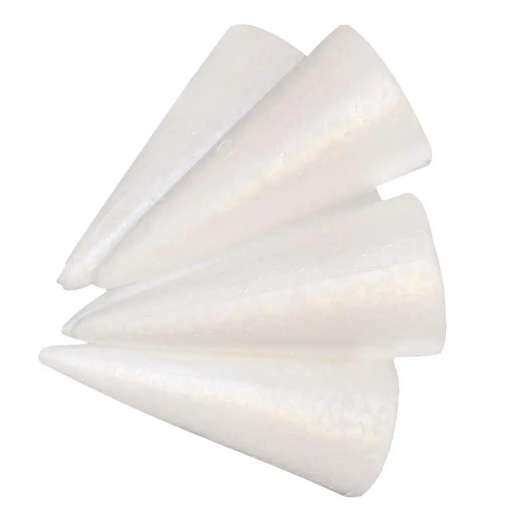 New Hot 5 Pieces Unfinished Blank DIY Christmas Tree Cone Shape Styrofoam Foam for Modeling Craft DIY 150mm Xmas Decoration