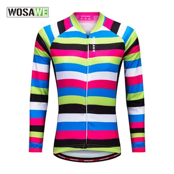 

WOSAWE Women Cycling Jersey Breathable Long Sleeve Jersey Ropa Ciclismo Bicycle Sportswear Bike Quick Dry Cycling Clothing