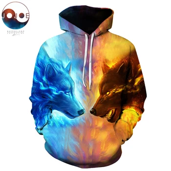 

Ice Fire Wolf Hoodies by JoJoesArt 3D Men Women Sweatshirts Fashion Pullover Autumn Tracksuits Harajuku Hoodies Casual Animal