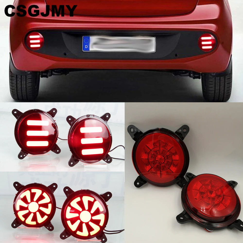 

CSGJMY 2PCS Multi-function LED Reflector Lamp Rear Fog Lamp Rear Bumper Light Brake Light For Hyundai Grand I10 2017 2018