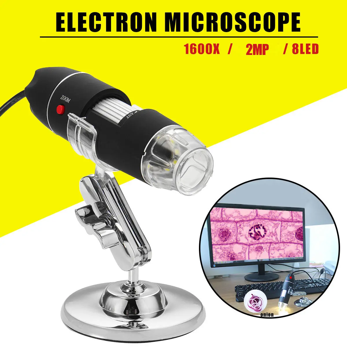 

2MP 1600X Digital 8LED Microscope Handheld Biological Endoscope Vision Camera