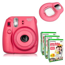 Fujifilm Instax Mini 8 мгновенная камера-Raspberry+ Fuji White Edge 60 пленка+ объектив крупным планом-Raspberry