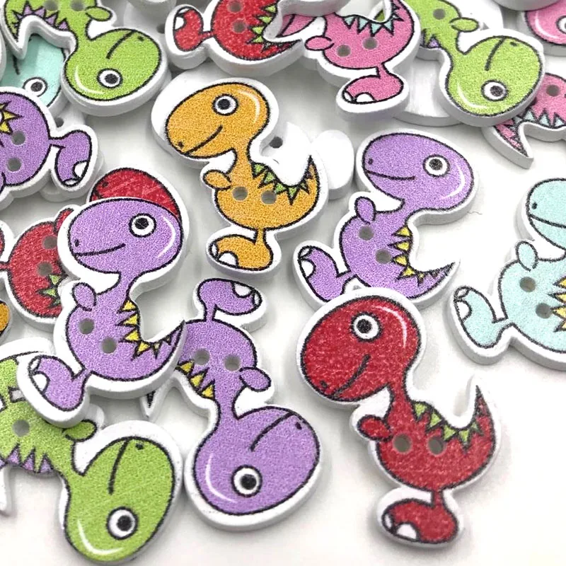 

10/50/100pc Mix Animals Dinosaur kid's/ Baby Wood Button DIY Craft Sewing WB417
