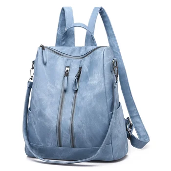 

New Travel Rucksack Trendy Female PU Leather Backpacks Teenage Girls Middle School Bags Women High Quality Casual Rucksack