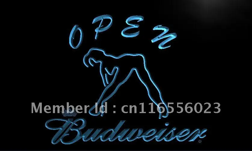 LA051- Budweiser экзотическая танцовщица девочка светодиодный неоновая световая