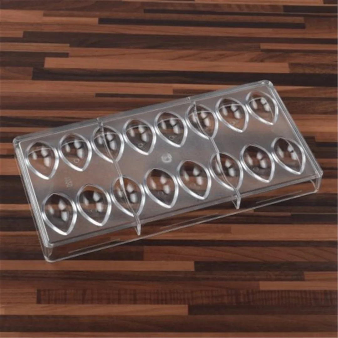 Hot Selling Polycarbonate Cocoa chocolate Molds 3D Coffee Bean Jelly Moulds Soft Sweets Water Drop Plastic Mould DIY Candy Tool