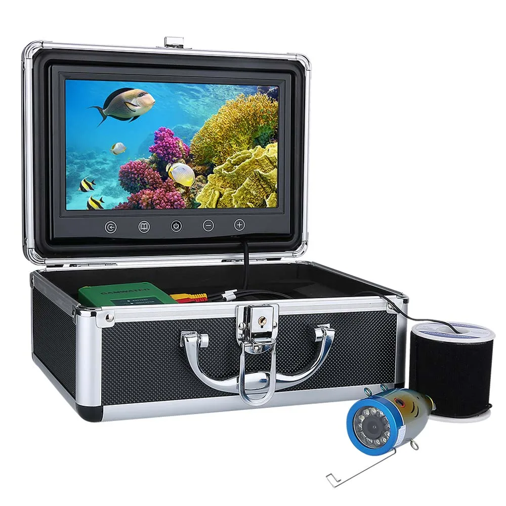 9 "дюймовый tft 1000tvl подводный рыболовный комплект видеокамер 12 шт. светодиодный инфракрасный светильник освещение видео рыболокатор 10 м 15 м