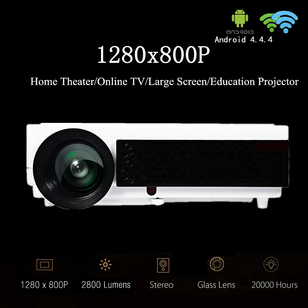 

Excelvan LED 96+ HTP proyector Full HD TV LED 3D Projector 3000 Lumens 1280*800 1080P Wireless Wifi For Home Theater Proyector