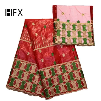 

New arrival bazin riche getzner basin brode african fabric with stones 5+2 yard tulle lace scarf,brocade fabric for wedding J301