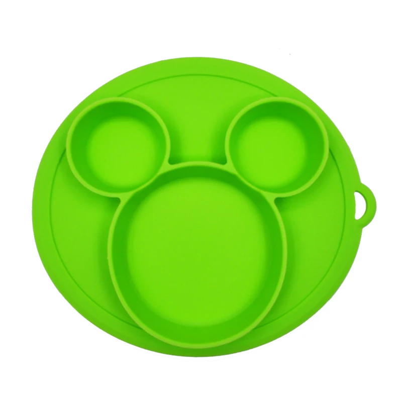 Детский Силиконовый поднос BPA бесплатно мультфильм Медведь лапа форма дети ужин посуда всасывание ребенок обучение посуда Дети миска для питомца - Цвет: Green Plate A