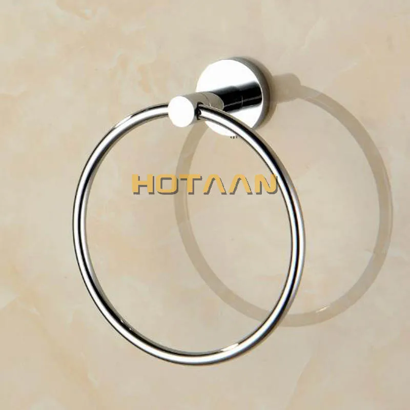Дизайн настенный круглый хромированный цветной медный материал полотенце кольцо для полотенце Аксессуары для ванны держатель YT10191