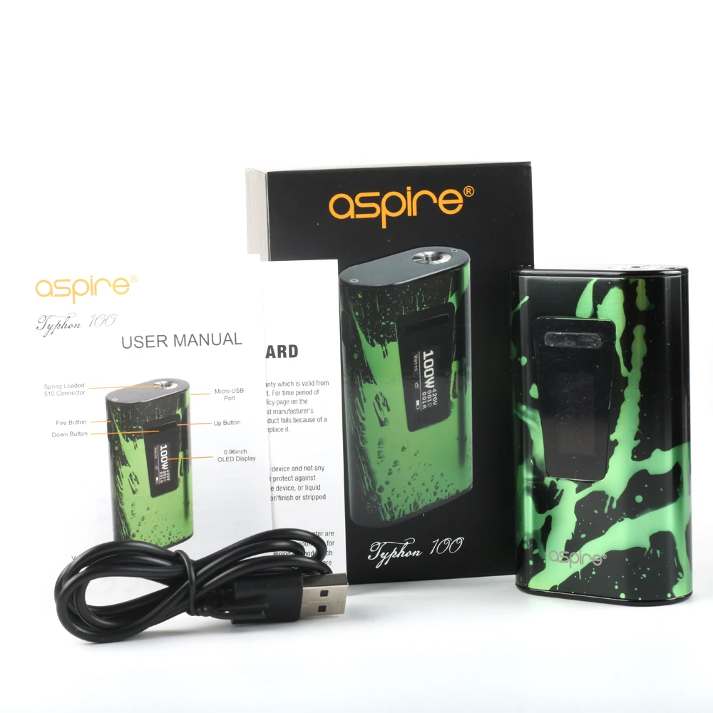 Оригинальный Aspire Тифон 100 мод 5000 мАч Вт поддерживает VW/VV/Bypass/CPS/TCR для aspire последние