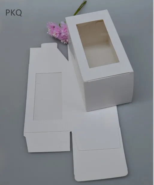 20 штук 10x10x20 см прозрачный ПВХ крышкой белая крафт-Бумага коробке мыло ручной работы конфеты шоколадный бисквит поле для свадебной вечеринки подарочная упаковка