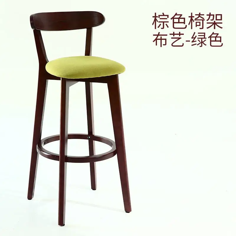 Барный стул Скандинавский современный минималистичный домашний стул для отдыха из твердой древесины высокий барный стул для отдыха - Цвет: style 11
