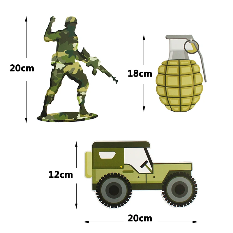 20шт камуфляжная армейская Военная фотобудка Реквизит 30 40 50 60 70 С Днем Рождения украшения для детей и взрослых 30th 40th 50th 60th лет