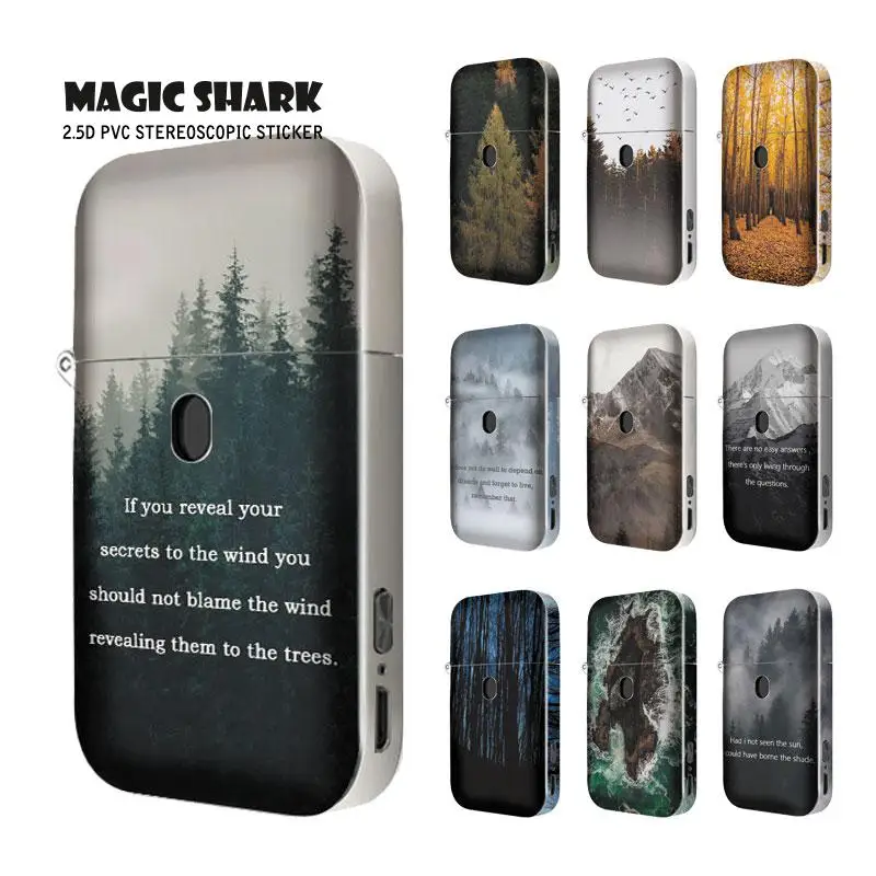 

Magic Shark Forest Leaf Tree Waterproof 2.5D Fog Skin Film Case Cover Sticker for AURORA PLAY E Cigar 151-160