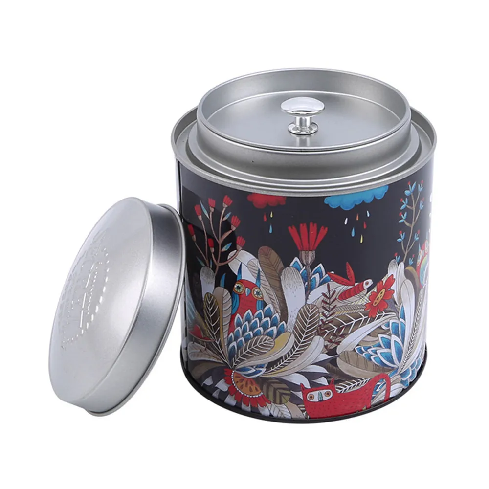 

Ellenmar Iron Tea Coffee Organizer Retro Portable Storage Box Metal Cookies Candy Sealed Storage Container Case Bank Gift Stora