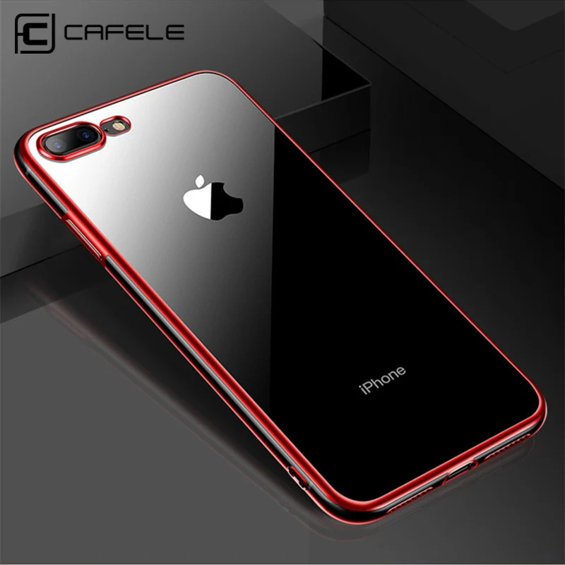 

CAFELE TPU Plating Case for iphone 8 7 Plus Transparent Cover for iphone 8 7 Soft Touch Foldable Ultra Thin Shiny Case