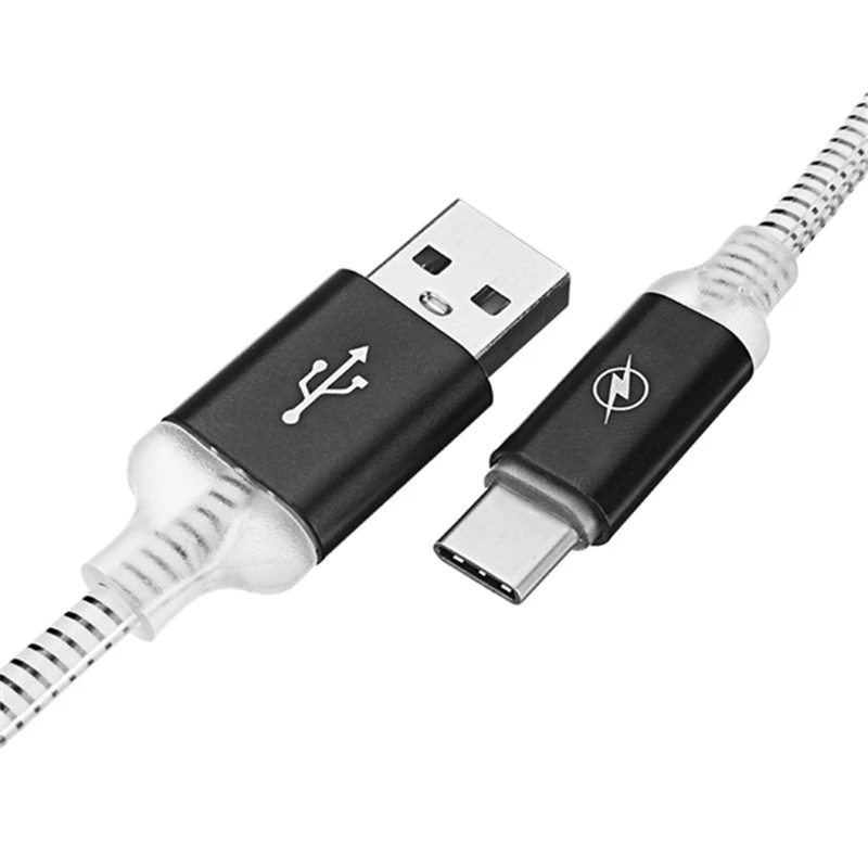 Bakeey Android градиентный Llight type C USB зарядный кабель для Onplus 5T для Xiaomi mi A1 mi x2 Note 3 Телефон светящийся зарядный кабель