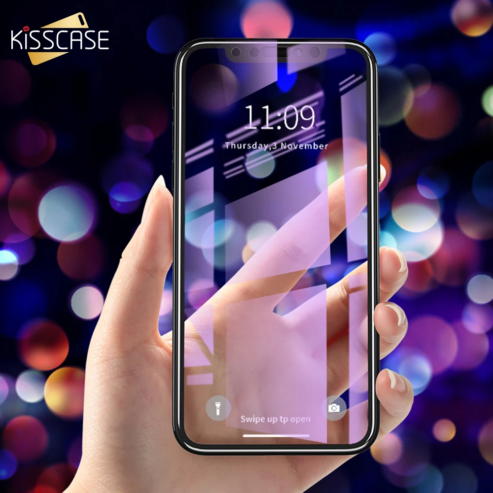 KISSCASE Displayschutzfolie Für iPhone X iPhone 8 7 6 6 S Plus Arc Kohlefaser Weicher-rand Gehärtet