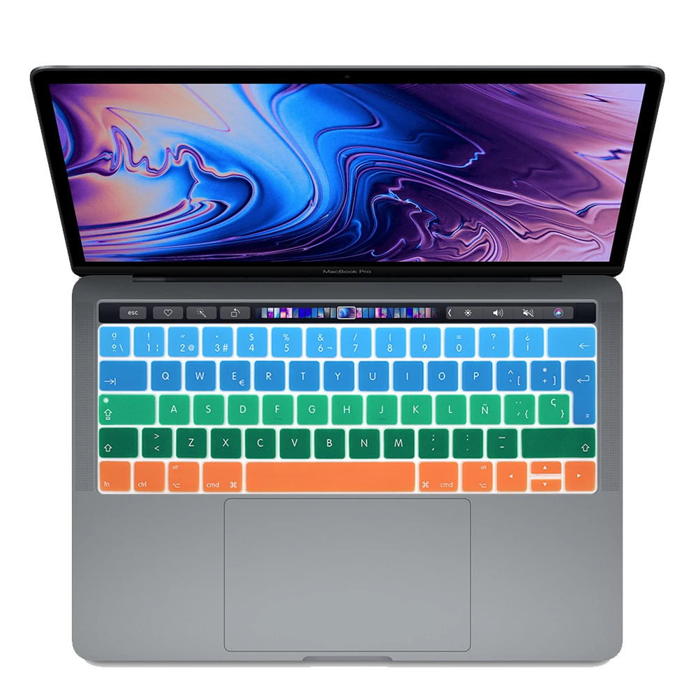Испанская Защитная крышка для клавиатуры Macbook Pro13 15 с сенсорной панелью