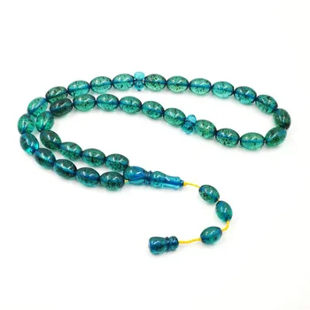 

Big Size Tasbih Resin Rosary Muslim bracelet 33 beads Man's misbaha Green resin Ramadan gift for Eid