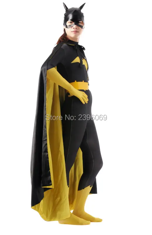 

(AL152)Batgirl Superhero Women Lycra Spandex Tights Unisex Zentai Suits Halloween Party Costume Fetish Zentai Wear