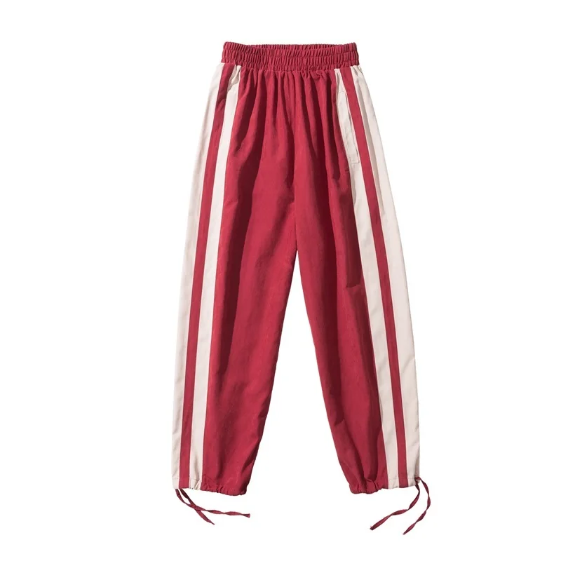 wine red Весенние новые спортивные брюки мужские модные однотонные повседневные штаны-шаровары мужские уличные дикие хип-хоп свободные джоггеры спортивные брюки M-2XL - Цвет: wine red