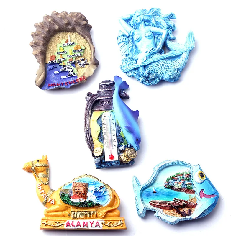 

Montenegra Alanya Hand Painted 3D Resin Fridge Magnet Stickers Country City Tourism Souvenir Collectible Home Decoration Craft