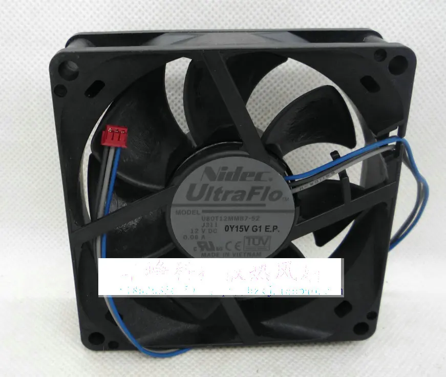 

Nidec 8cm 8025 12v 0.08a U80T12MMB7-52 projector cooling fan