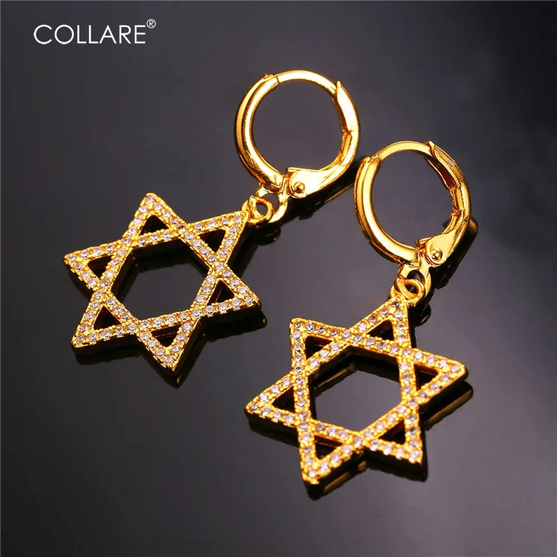 

Collare David Star Crystal Earrings For Women Gold/Silver Color Cubic Zirconia Wholesale Drop Earrings Fashion Jewelry E220