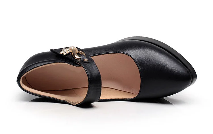 Ariari/пикантные женские туфли-лодочки на высоком каблуке размера плюс 33-44; элегантные туфли из натуральной кожи с острым носком; модные офисные женские туфли на платформе