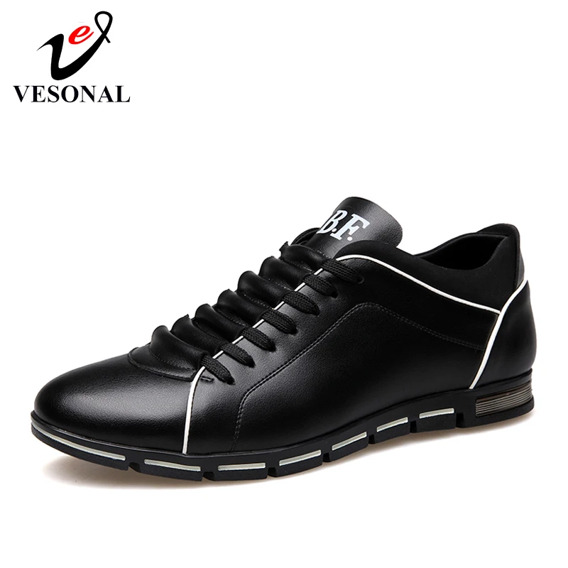 

VESONAL Brand 2019 New Spring Summer Leather Sneakers For Men Shoes Casual Fashion Flat Comfortable Business Male Shoes Footwear