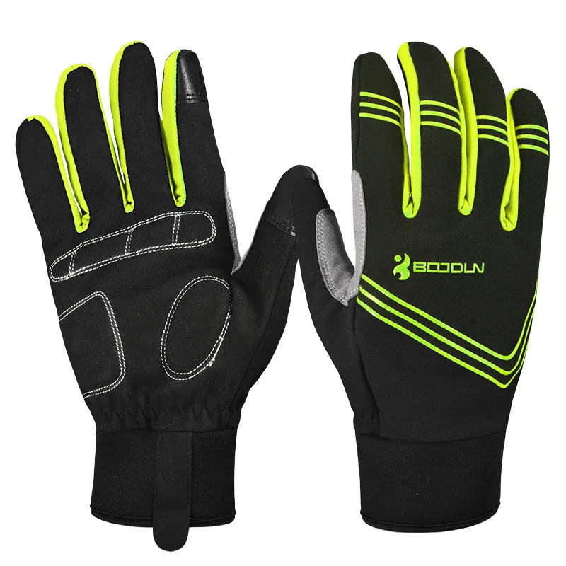 

BOODUN Winter Warm Cycling Gloves Touch Screen Bike Gloves Sport Shockproof MTB Road Full Finger Bicycle Glove for Men Woman