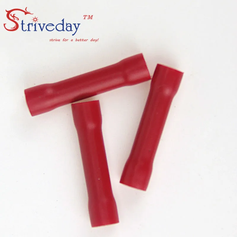 

500pcs/lot high quality BV1 Red Flared Butt Insulated Connector Terminals Crimp