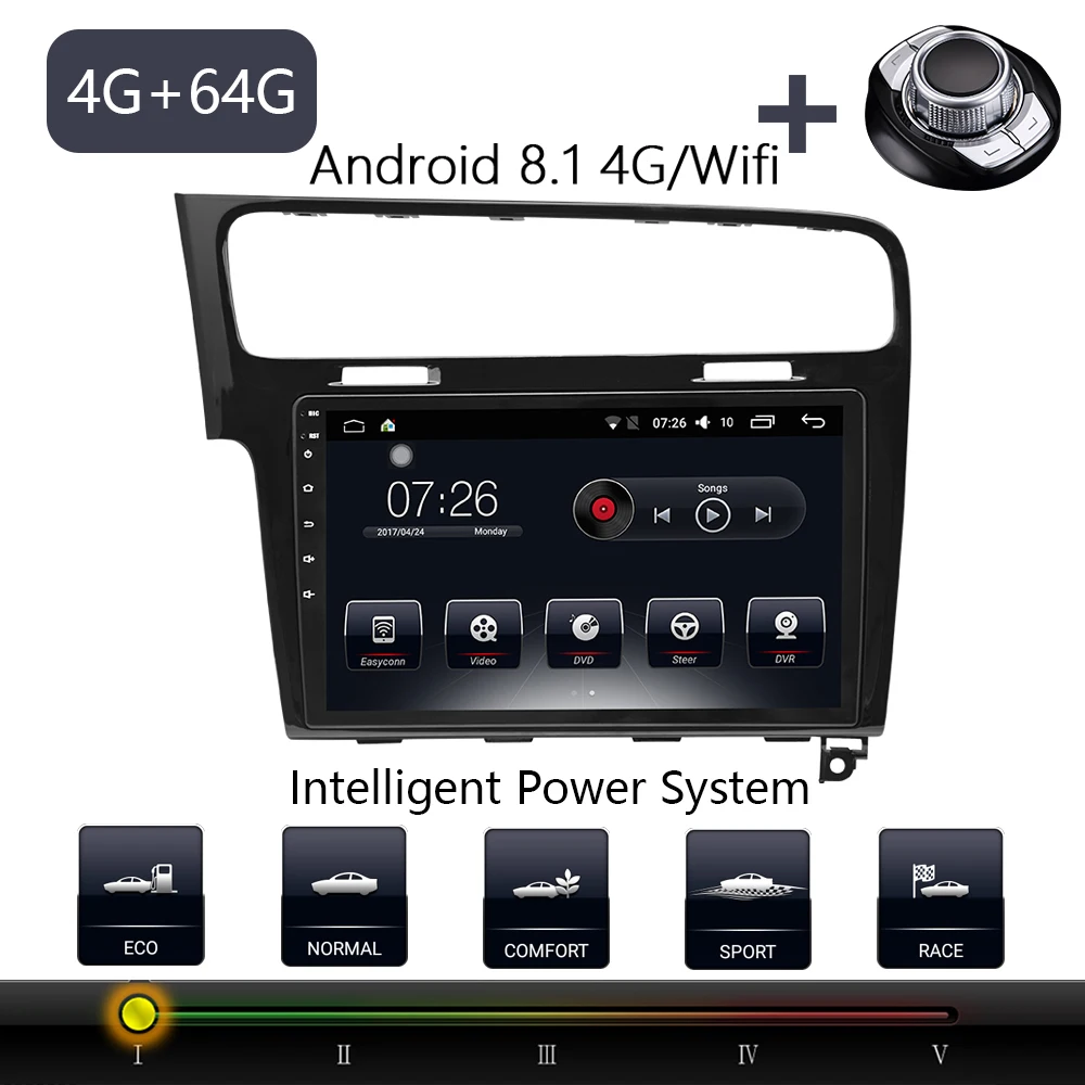 Автомобильный мультимедийный плеер 1 Din Android 8 автомобильный DVD для VW/Volkswagen Golf 7