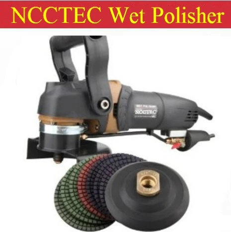 a combo of HIGH QUALITY 5'' water WET stone polisher+Euro plug +A set of 5'' polishing wheels+5'' stick pad |125mm angle grinder angle-grinder-polisher