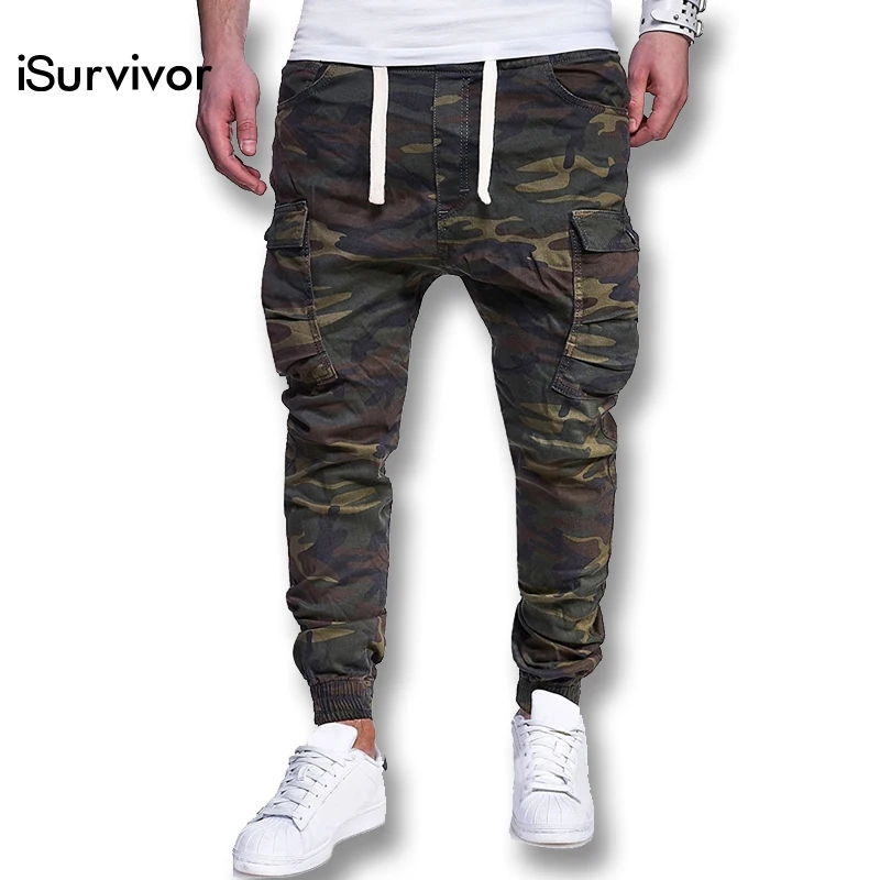 

iSurvivor 2019 Men Spring Autumn Camouflage Pants Sweatpants Trousers Male Casual Fashion Slim Fit Large Size Pencil Pants Men