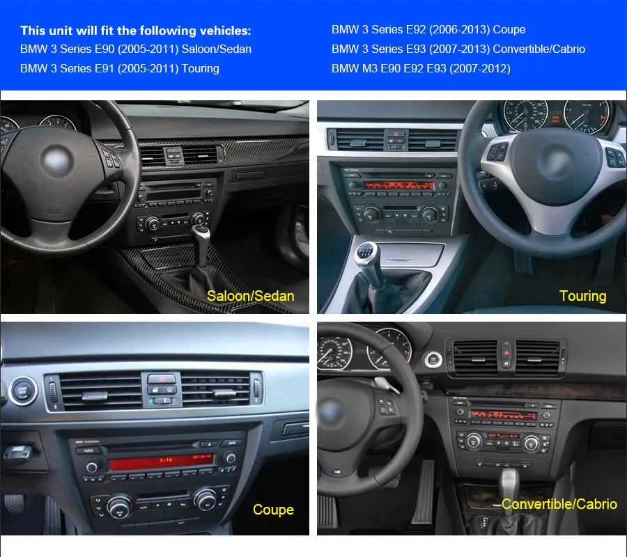 Sale Erisin ES7490B 9" HD Android 8.0 Octa core 4G RAM Car DVD DAB+ GPS Sat  OBD for BMW E90 3er E91 E92 E93 M3 10