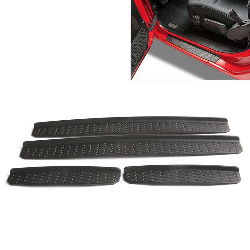 

2018 4 Door Black Molded Sill Guards for JEEP WRANGLER JL high Quality Black plastic Door Sill Guard Door Sill Protector Sticker